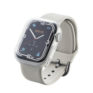 ELECOM�b�G���R�� �A�b�v���E�H�b�` �J�o�[ �P�[�X Apple Watch Series 8 / 7 [ 41mm ] �t���J�o�[ �\�t�g �S�ʕی� �t�� ���� �ϏՌ� ���E����h�~ �N���A �N���A AW-21BFCUCR