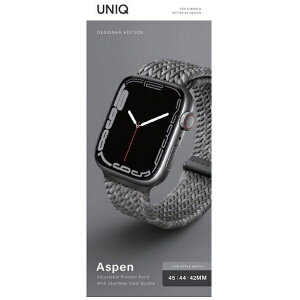 KENZAN�b�P���U�� UNIQ ASPEN DESIGNER EDITION BRAIDED Apple Watch STRAP�i46/45/44mm�jPEBBLE GREY UNIQ UNIQ45MMASPDEPGRY