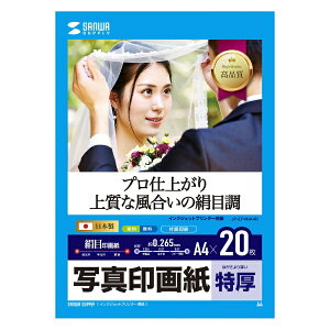 �T�����T�v���C�bSANWA SUPPLY �k�C���N�W�F�b�g�l�ʐ^��掆�E���� 0.265mm [A4 /20��] JP-EP4NA4N
