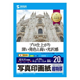 サンワサプライ｜SANWA SUPPLY 〔インクジェット〕写真印画紙・超特厚 0.295mm [A4 /20枚] JP-EP1NA4N