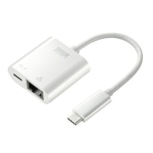 TTvCbSANWA SUPPLY LANϊA_v^ [USB-C IXX LAN /USB-CXd /USB Power DeliveryΉ /100W] 1GbpsΉ(Nintendo SwitchAiPadOS/Mac/Windows11Ή) zCg USB-CVLAN7W
