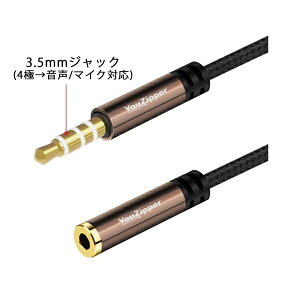 YouZipper�b���[�W�b�p�[ 3.5mm 4�ɃX�e���I�~�j�����P�[�u�� �Q�[�~���O�w�b�h�Z�b�g�p A4X-20 [2.0m]