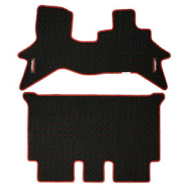 monsterSPORT｜モンスタースポーツ フロアマット エブリイワゴン[DA17W] 分割可倒式リヤシート[4AT]車用 ブラック×レッド 894551-3900M