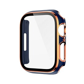 アイキューラボ｜iQ Labo Apple Watch 液晶ガラス一体型カバー ゴールドライン 41mm ネイビー AW-GLGPC41-NV