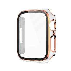 アイキューラボ｜iQ Labo Apple Watch 液晶ガラス一体型カバー ゴールドライン 40mm ホワイト AW-GLGPC40-WH