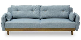 関家具｜SEKI FURNITURE ソファベッド ノイン（ブルー/約幅198×奥行86~100×高さ71×座面高さ37cm）【キャンセル・返品不可】