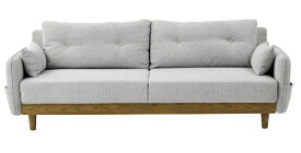 関家具｜SEKI FURNITURE ソファベッド ノイン（ライトグレー/約幅198×奥行86~100×高さ71×座面高さ37cm）【キャンセル・返品不可】