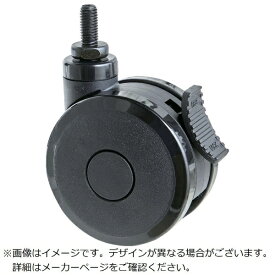 トラスコ中山｜TRUSCO NAKAYAMA TRUSCOねじ込み双輪キャスターエラストマ?車輪自在ストッパー付Φ75M12ブラック TDGGS75-M12-BK4600