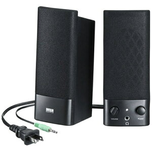 �T�����T�v���C�bSANWA SUPPLY MM-SPL2N3 PC�X�s�[�J�[ 3.5mm�ڑ� �u���b�N [AC�d�� /2.0ch]