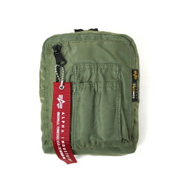 衣川産業｜Kinugawa Sangyo ナイロンコーデュラツイル ユーティリティポケットサコッシュ ALPHA INDUSTRIES グリーン TZ1068