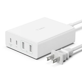 BELKIN｜ベルキン USB-C+A 4ポート 108W GaN急速充電器 ホワイト WCH010DQWHJP [4ポート /USB Power Delivery対応 /GaN(窒化ガリウム) 採用]