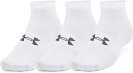 アンダーアーマー｜UNDER ARMOUR 男女兼用 UAエッセンシャル ローカット ソックス 3P UA Essential Low Cut 3Pk(LGサイズ/White×White×PitchGray) 1365745【返品交換不可】