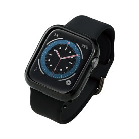 エレコム｜ELECOM アップルウォッチ カバー ケース Apple Watch SE ( 第2世代 / 第1世代 ) / Series 6 / 5 / 4 [ 44mm ] バンパー ソフト 側面保護 耐衝撃 傷防止 ブラック ブラック AW-20MBPUBK