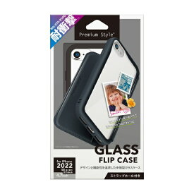 PGA｜ピージーエー iPhoneSE（第3・2世代）／8／7／6s／6　ガラスフリップケース　ブラック Premium Style ブラック PG-22MGF01BK