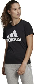 アディダス｜adidas レディース エッセンシャルズ ロゴ 半袖Tシャツ(Sサイズ/ブラック×ホワイト) GL0722