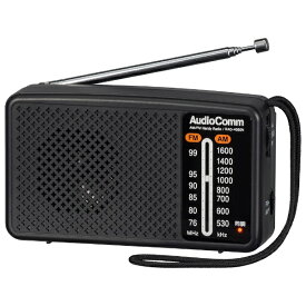 オーム電機｜OHM ELECTRIC スタミナハンディラジオ AudioComm ブラック RAD-H260N [ワイドFM対応 /AM/FM]
