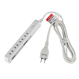ELPA｜エルパ 電源タップ　耐雷スリム回転タップ　4個口　2m WBS-SL402SB(W) [2.0m /4個口 /スイッチ無]