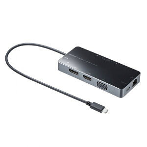 TTvCbSANWA SUPPLY mUSB-C IXX HDMI / VGA / DisplayPort / LAN / USB-Ax2 / USB-Cx2] USB PDΉ 100W hbLOXe[V ubN USB-DKM2BK [USB Power DeliveryΉ]