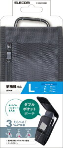 ELECOM�b�G���R�� �X�}�z�|�[�` 2����[ L�T�C�Y 3Way ( ���x���g���[�v �V�����_�[�x���g���[�v �J���r�i�t�b�N ) �t�����g�|�P�b�g�t �J�[�h�|�P�b�g�t �u���b�N �u���b�N P-05CC2BK