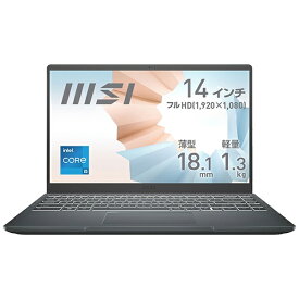 MSI｜エムエスアイ ノートパソコン Modern 14 B11S カーボングレイ Modern-14-B11MOU-2217JP [14.0型 /Windows11 Pro /intel Core i5 /メモリ：8GB /SSD：512GB /2022年4月モデル]