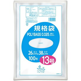 ORDiY｜オルディ ポリバッグ 規格袋 13号 0.025mm 透明 100枚入 L025-13
