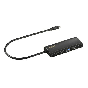 BUFFALObobt@[ mUSB-C IXX HDMI / LAN / USB-A / USB-Cx2n USB PDΉ 100W hbLOXe[V ubN LUD-U3-CGHDBK [USB Power DeliveryΉ]