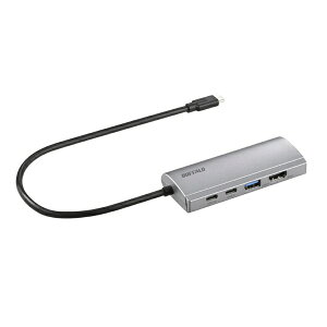 BUFFALObobt@[ mUSB-C IXX HDMI / LAN / USB-A / USB-Cx2n USB PDΉ 100W hbLOXe[V Vo[ LUD-U3-CGHDSV [USB Power DeliveryΉ]