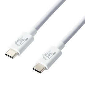 ELECOM｜エレコム USB-C ⇔ USB-Cケーブル [充電 /転送 /1m /USB Power Deliver EPR /240W /USB4] ホワイト USB4-CCPE10NWH