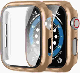 アイキューラボ｜iQ Labo Apple Watch 45mm用 液晶ガラス付き　PCカバー　メタリック　ゴールド AW-GLPCM45-GO