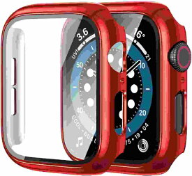 アイキューラボ｜iQ Labo Apple Watch 41mm用 液晶ガラス付き　PCカバー　メタリック　レッド AW-GLPCM41-RD