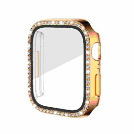 アイキューラボ｜iQ Labo Apple Watch 41mm用 液晶ガラス付き　PCカバー　ストーン　ゴールド AW-GLPCS41-GO