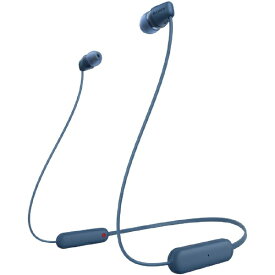 ソニー｜SONY ブルートゥースイヤホン カナル型 ブルー WI-C100 LZ [防滴＆ネックバンド /Bluetooth]