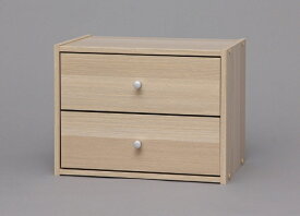 IRIS OHYAMA｜アイリスオーヤマ スタックボックス 引出付きタイプ（ナチュラル/約幅40×奥行28.7×高さ30.5cm）