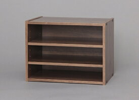 IRIS OHYAMA｜アイリスオーヤマ スタックボックス 棚付きタイプ（ブラウン/約幅40×奥行28.7×高さ30.5cm）