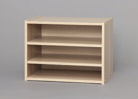 IRIS OHYAMA｜アイリスオーヤマ スタックボックス 棚付きタイプ（ナチュラル/約幅40×奥行28.7×高さ30.5cm）