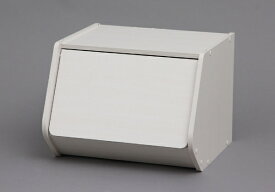 IRIS OHYAMA｜アイリスオーヤマ スタックボックス 扉付きタイプ（オフホワイト/約幅40×奥行38.8×高さ30.5cm）