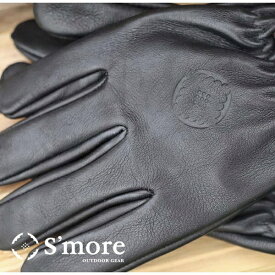S’more｜スモア Leather gloves 耐火グローブ 耐熱グローブ(約20cm/ブラック) SMOfsyGR002aFblk