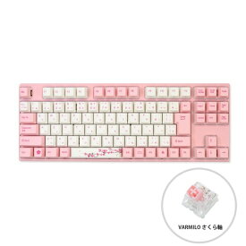 Varmilo｜アミロ ゲーミングキーボード 92 Sakura JIS(サクラ軸V2) ピンク vm-vem92-a042-sakura [有線 /USB]