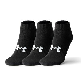 アンダーアーマー｜UNDER ARMOUR 男女兼用 UAコア ローカット ソックス 3足セット UA COTTON LOW CUT SOCKS(MDサイズ/Black×Black×White) 1361574【返品交換不可】