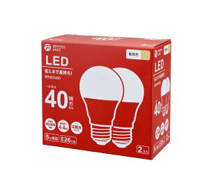 y܂Ƃߔōő10OFFN[|(9/30܂Łjz ORIGINAL BASICbIWix[VbN LEDd LDA4L-G/K40XOB-2P [E26 /ʓd` /40W /dF /2 /Lz^Cv]