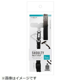 MSソリューションズ｜MS Solutions スマートフォン(汎用) ネックストラップ 「SHOULTY MULTI STRAP」平紐タイプ ブラック LN-NS01BK