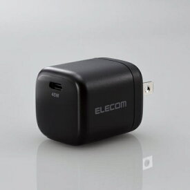 ELECOM｜エレコム USB Type-C 充電器 PD 対応 45W タイプC ×1 【 Windows iPhone iPad MacBook Air ( M1 2020 ) Android その他機器対応 】 GaN 小型 軽量 Type C USB-C ACアダプター コンセント ブラック ブラック MPA-ACCP29BK [1ポート /USB Power Delivery対応]
