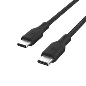 BELKIN｜ベルキン USB-C to USB-C 2重編込高耐久ナイロンケーブル 100W 2M ブラック CAB014BT2MBK [USB Power Delivery対応]