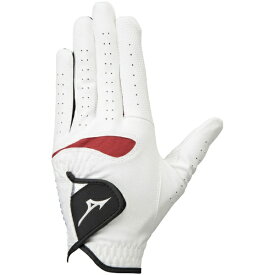mizuno｜ミズノ 【メンズ 左手着用(右利き用)】ゴルフグローブ コンフィグリップ(21cm/ホワイト×レッド) 5MJML253【返品交換不可】