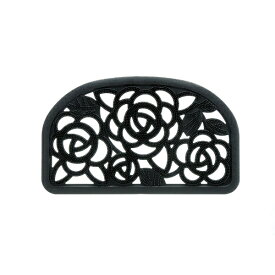 リッチェル｜Richell 玄関ラバーマットS ローズ柄 ブラック