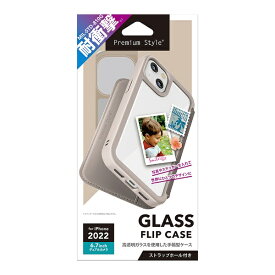 PGA｜ピージーエー iPhone 14 Plus 6.7インチ　ガラスフリップケース　ベージュ Premium Style ベージュ PG-22RGF02BE