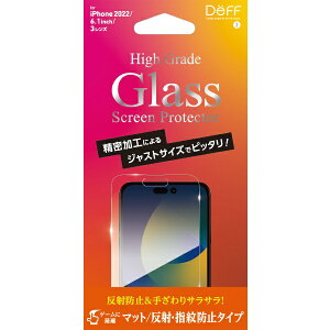 DEFF�b�f�B�[�t iPhone 14 Pro 6.1�C���`�p�K���X�t�B���� �}�b�g �uHigh Grade Glass Screen Protector�v DG-IP22MPM3F