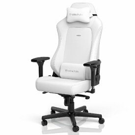 【エントリーで最大全額ポイント還元｜7/18迄】 noblechairs｜ノーブルチェアーズ ゲーミングチェア [W670xD550xH1275〜1340mm] HERO - WHITE EDITION ピュアホワイト NBL-HRO-PU-WED-SGL