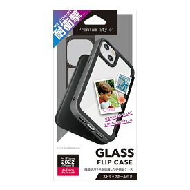 PGA｜ピージーエー iPhone 14 6.1インチ　ガラスフリップケース　ブラック Premium Style ブラック PG-22KGF01BK