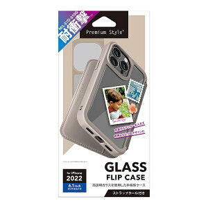 PGA�b�s�[�W�[�G�[ iPhone 14 Pro (6.1�C���`) �K���X�t���b�v�P�[�X �m�x�[�W���n Premium Style PG-22QGF02BE